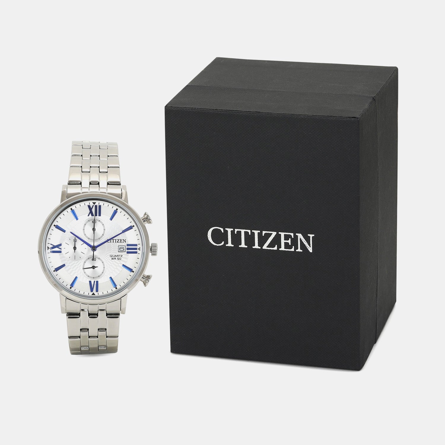Men Quartz Grey Dial Chronograph Stainless Steel Watch AN3610-71A