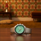 Women Quartz Green Dial Chronograph Stainless Steel Watch AN3660-73X