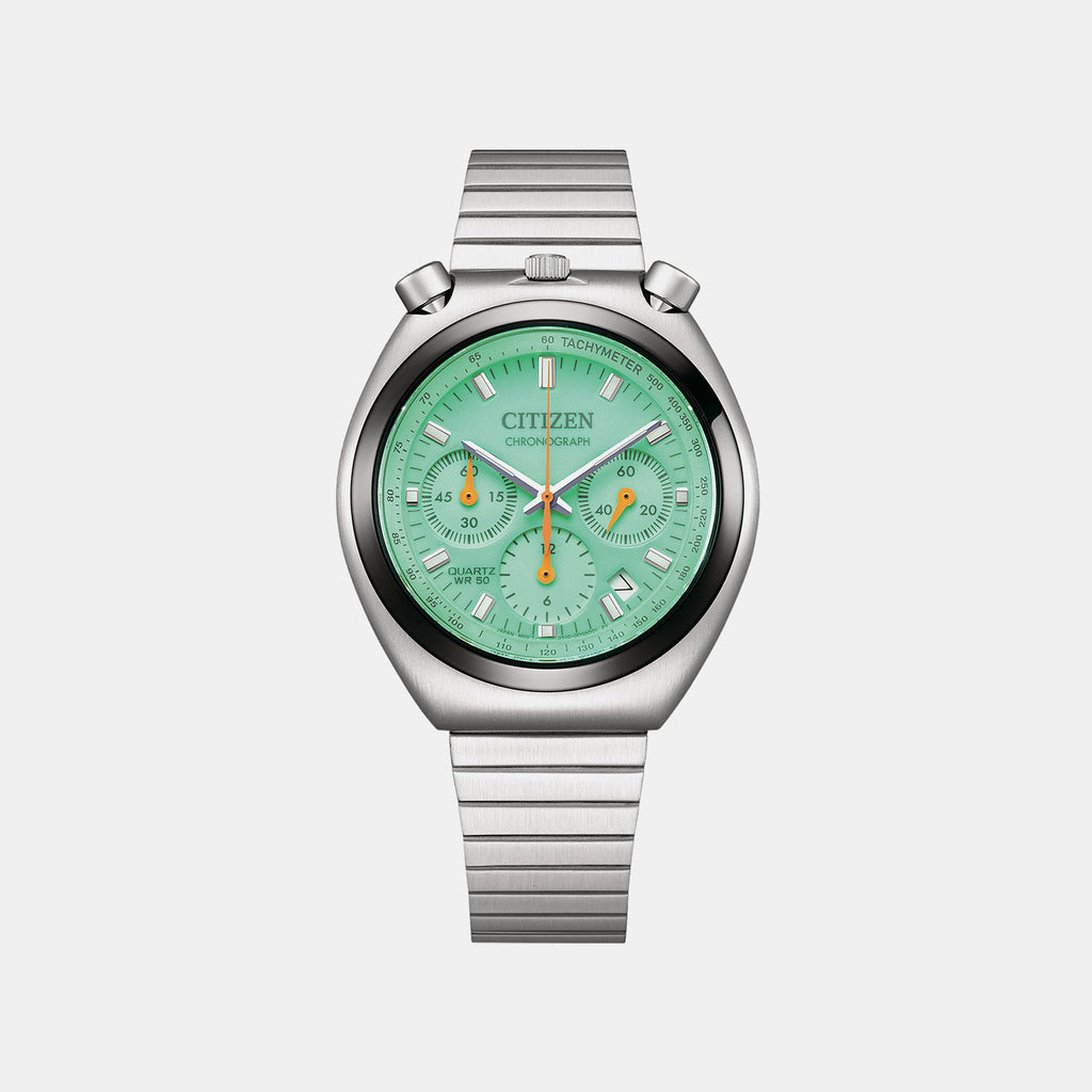 Women Quartz Green Dial Chronograph Stainless Steel Watch AN3660-73X