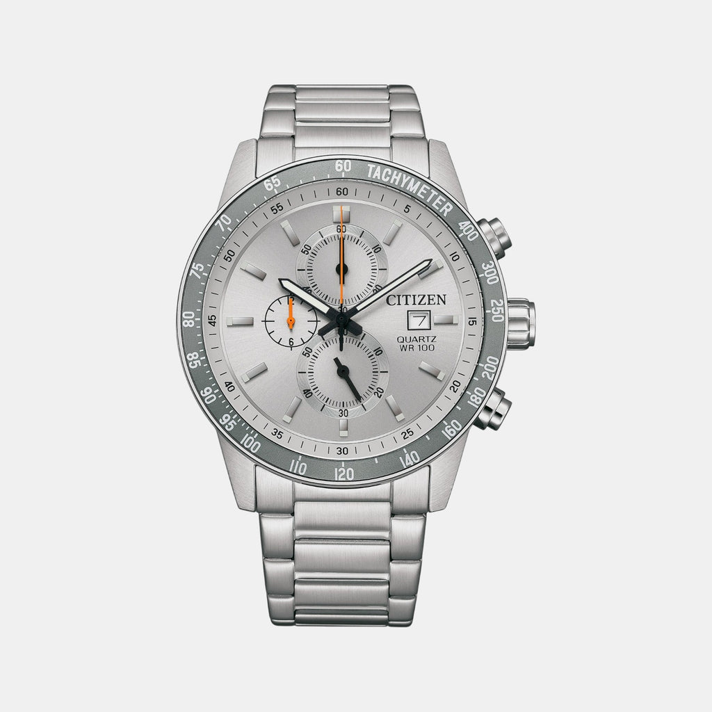 Men Quartz Grey Dial Chronograph Stainless Steel Watch AN3688-58H