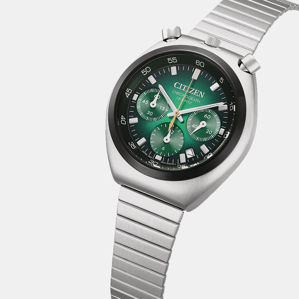 Tsuno Men Quartz Green Dial Chronograph Stainless Steel Watch AN3714-76W