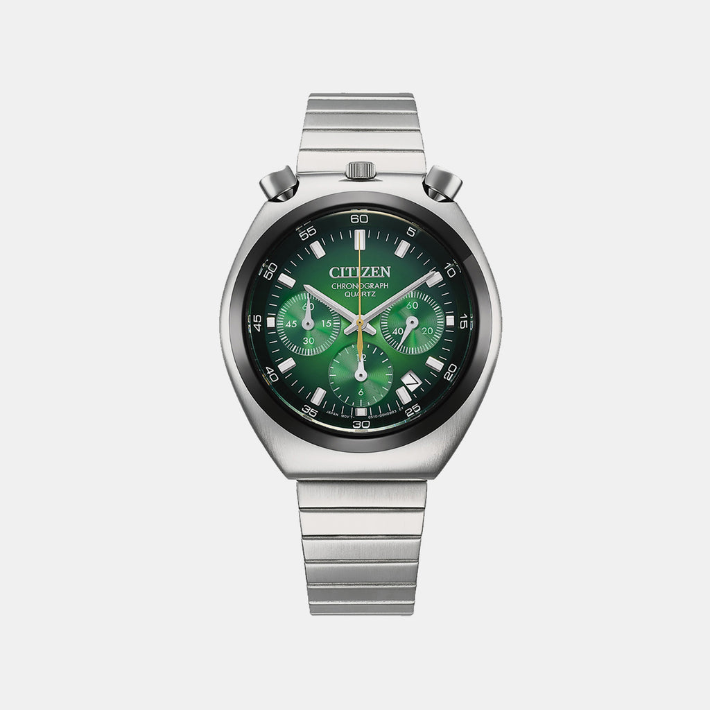 Tsuno Men Quartz Green Dial Chronograph Stainless Steel Watch AN3714-76W