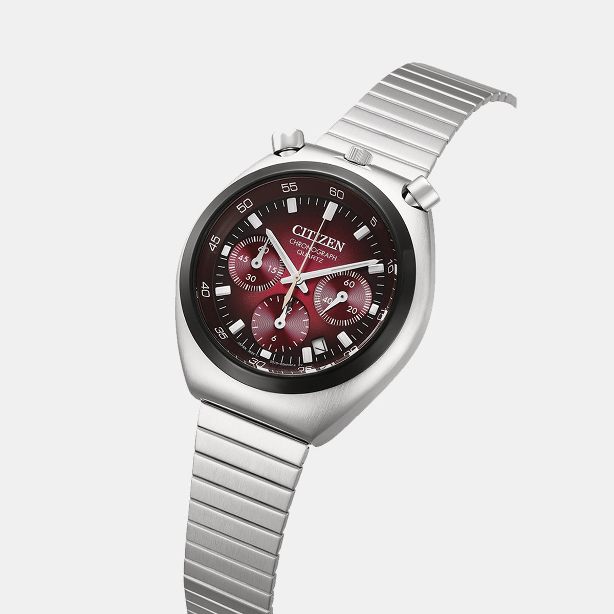 Tsuno Men Quartz Red Dial Chronograph Stainless Steel Watch AN3714-84Z