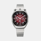 Tsuno Men Quartz Red Dial Chronograph Stainless Steel Watch AN3714-84Z
