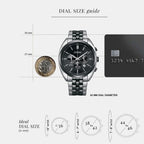 Men Quartz Black Dial Chronograph Stainless Steel AN8218-54E