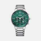 Men Quartz Green Dial Chronograph Stainless Steel Watch AN8220-52X