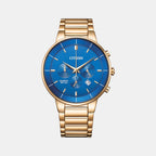 Men Quartz Blue Dial Chronograph Stainless Steel Watch AN8223-54L