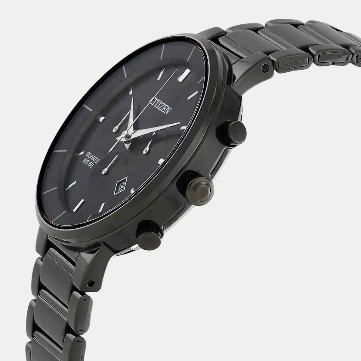 Men Quartz Grey Dial Chronograph Stainless Steel Watch AN8227-53H