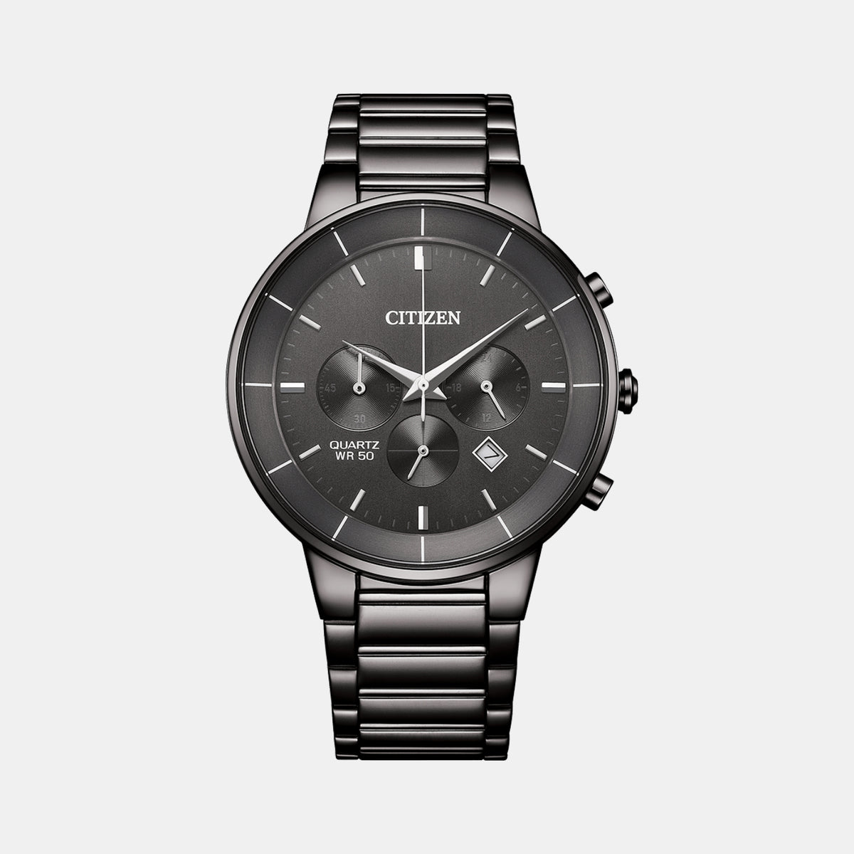 Men Quartz Grey Dial Chronograph Stainless Steel Watch AN8227-53H