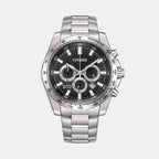 Men Quartz Black Dial Chronograph Stainless Steel Watch AN8230-59E