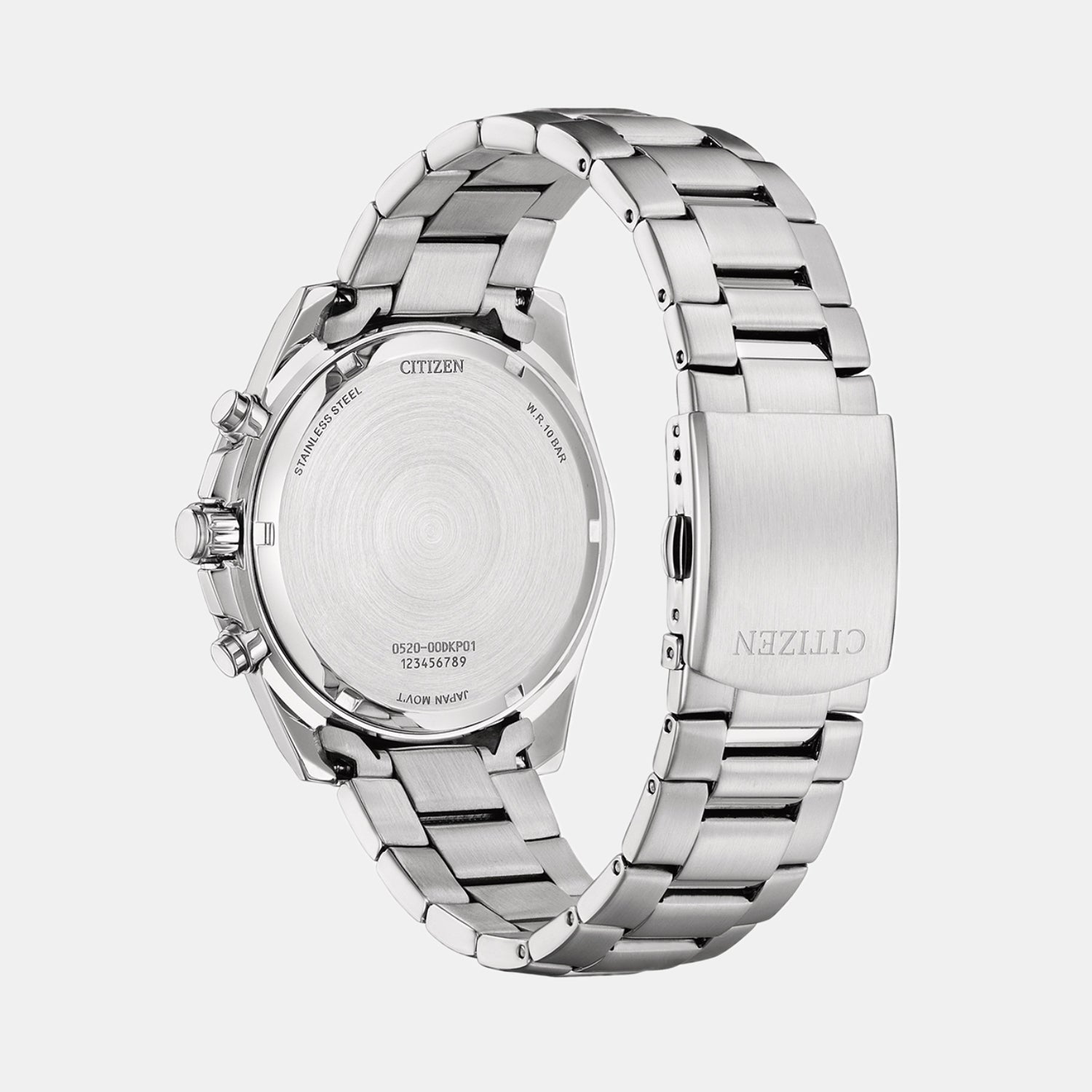 Men Quartz Black Dial Chronograph Stainless Steel Watch AN8230-59E