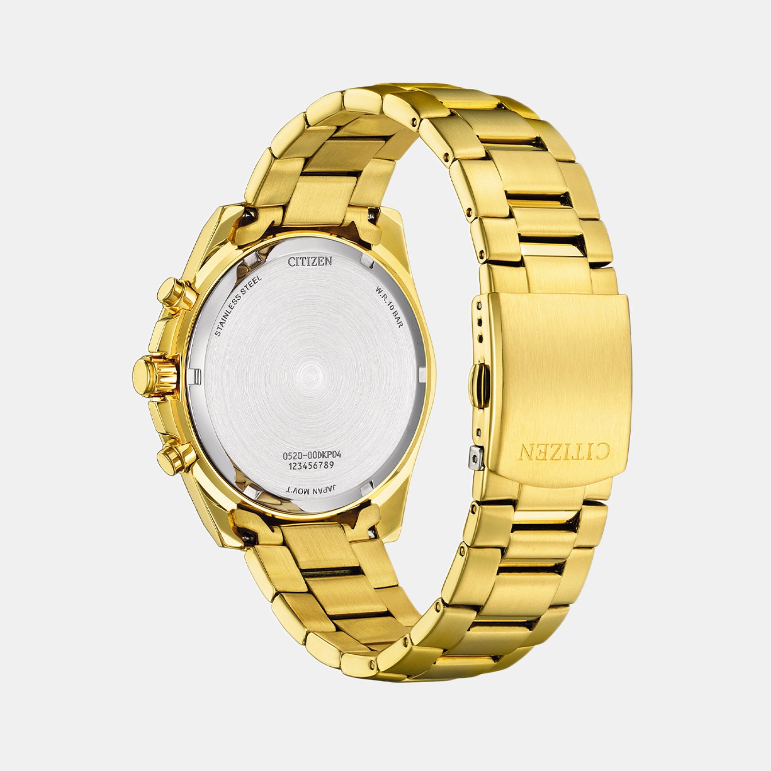 Men Quartz White Dial Chronograph Stainless Steel Watch AN8232-53A