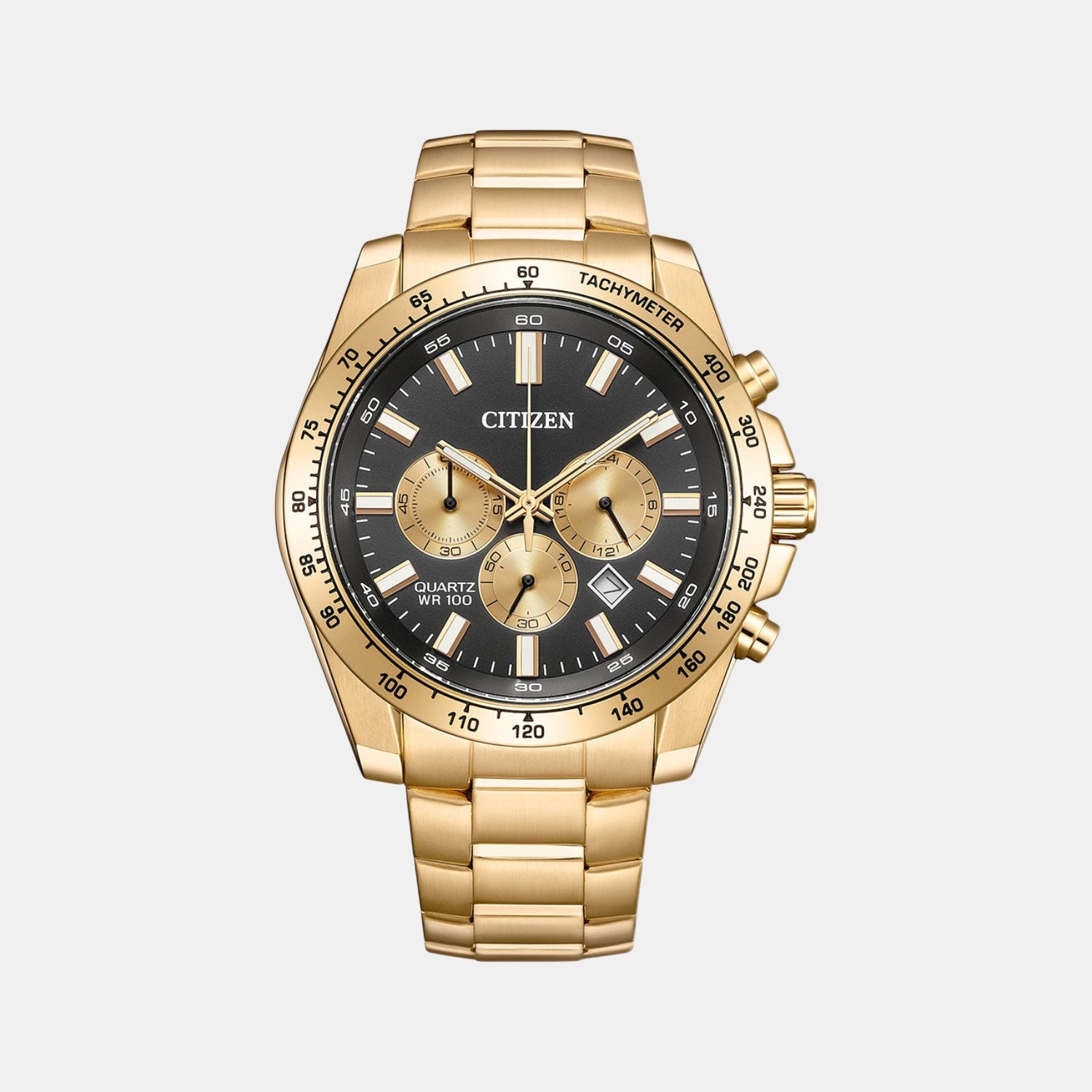 Men Quartz Black Dial Analog Stainless Steel Watch AN8233-51E