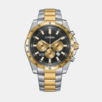 Men Quartz Grey Dial Chronograph Stainless Steel Watch AN8234-58E