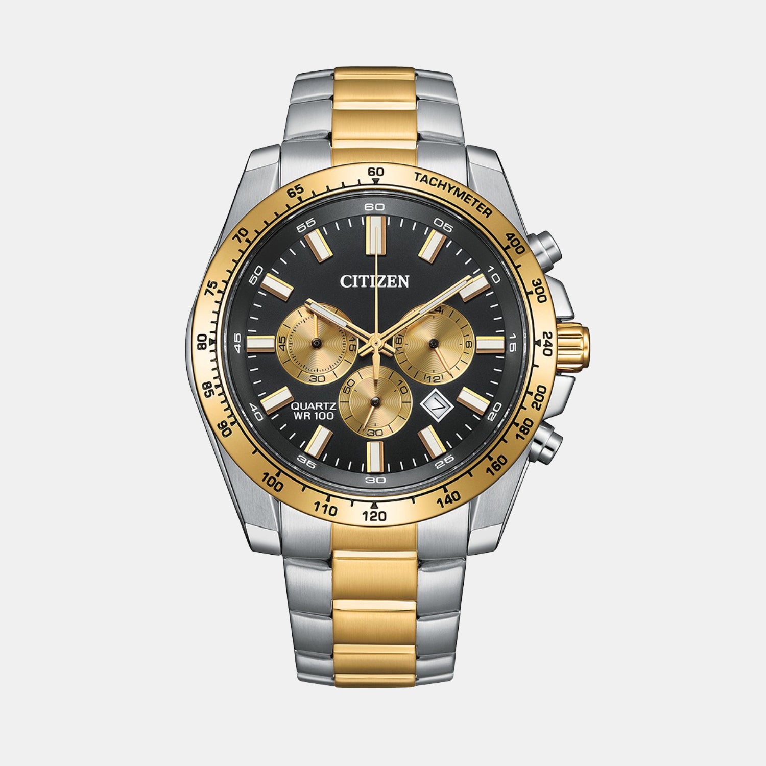 Men Quartz Grey Dial Chronograph Stainless Steel Watch AN8234-58E