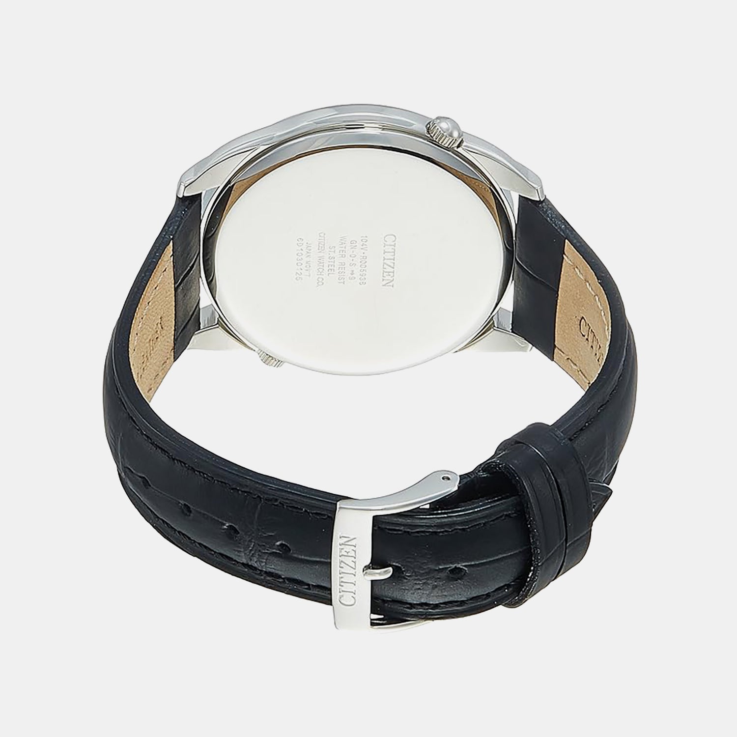 Men Quartz Silver Dial Analog Leather Watch AO3009-04A