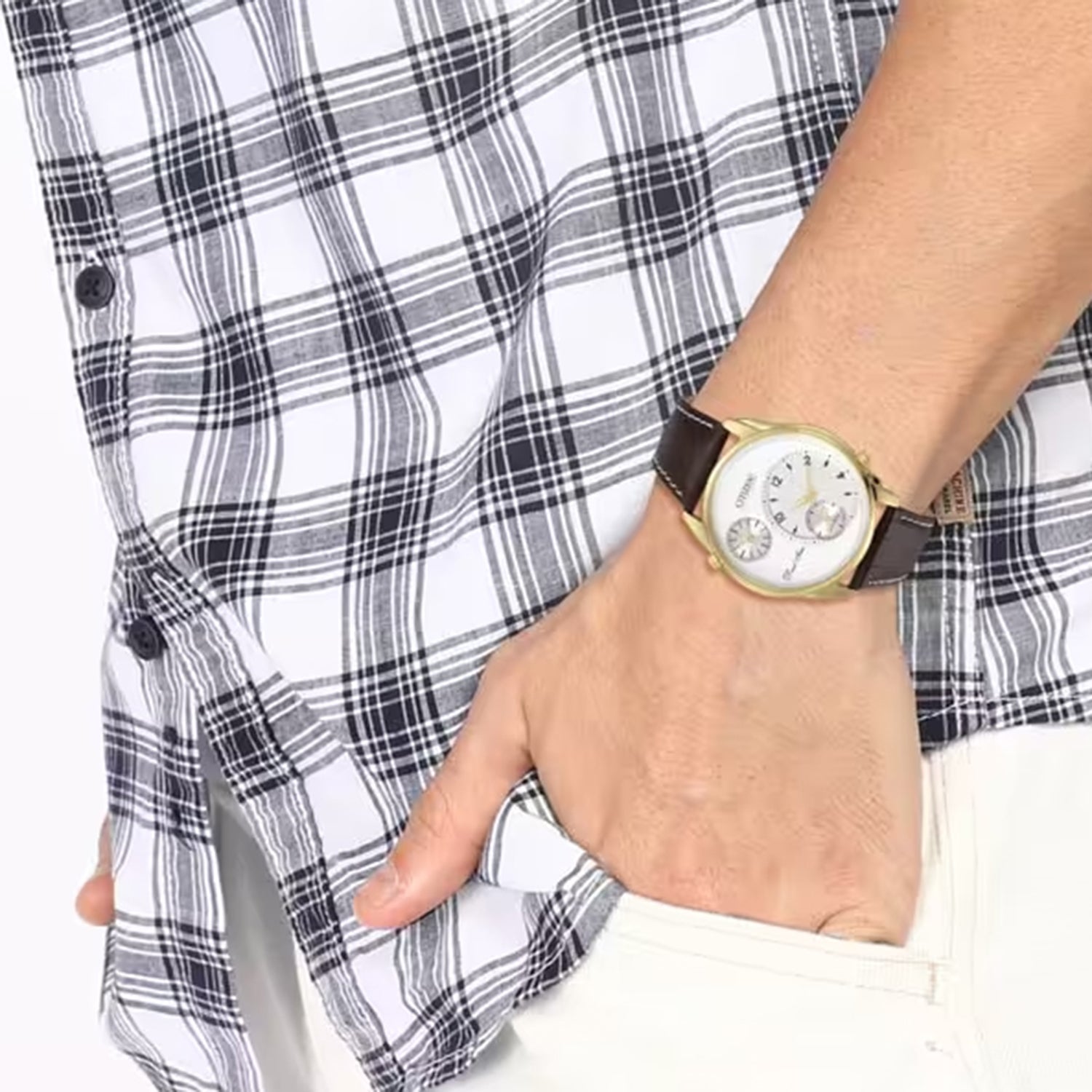 Men Quartz White Dial Analog Stainless Steel AO3032-02A