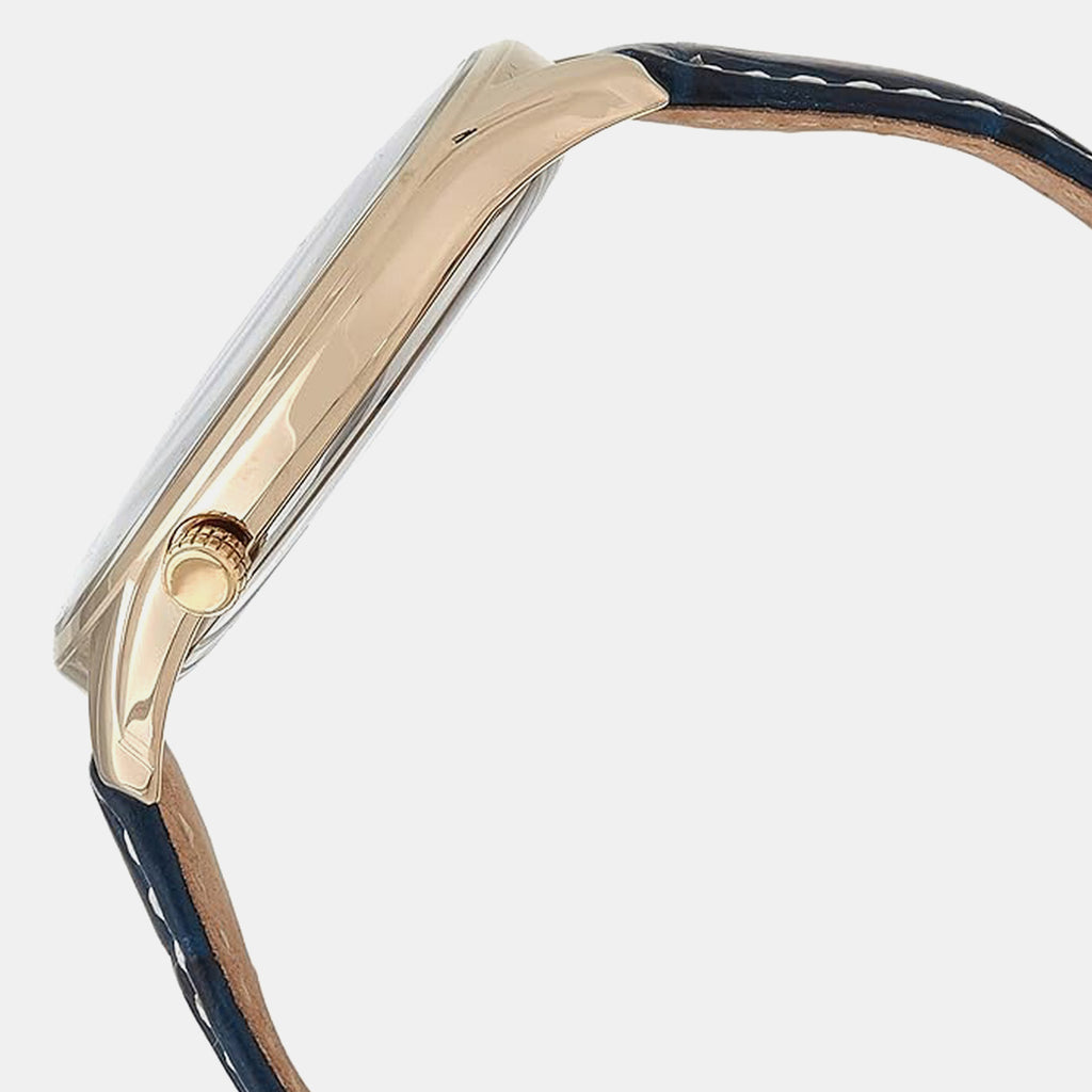 Dual Time Men Quartz Blue Dial Chronograph Leather Watch AO3033-00L