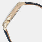 Dual Time Men Quartz Blue Dial Chronograph Leather Watch AO3033-00L