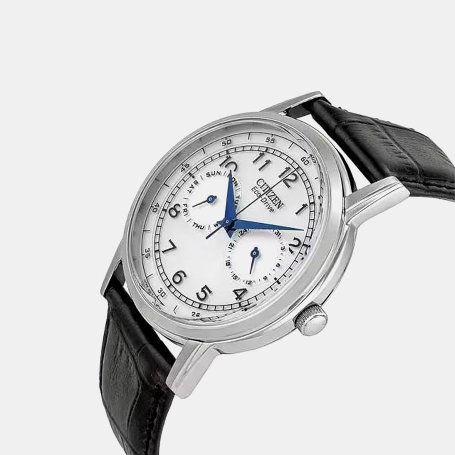 Men Quartz Silver Dial Analog Leather Watch AO9000-06B