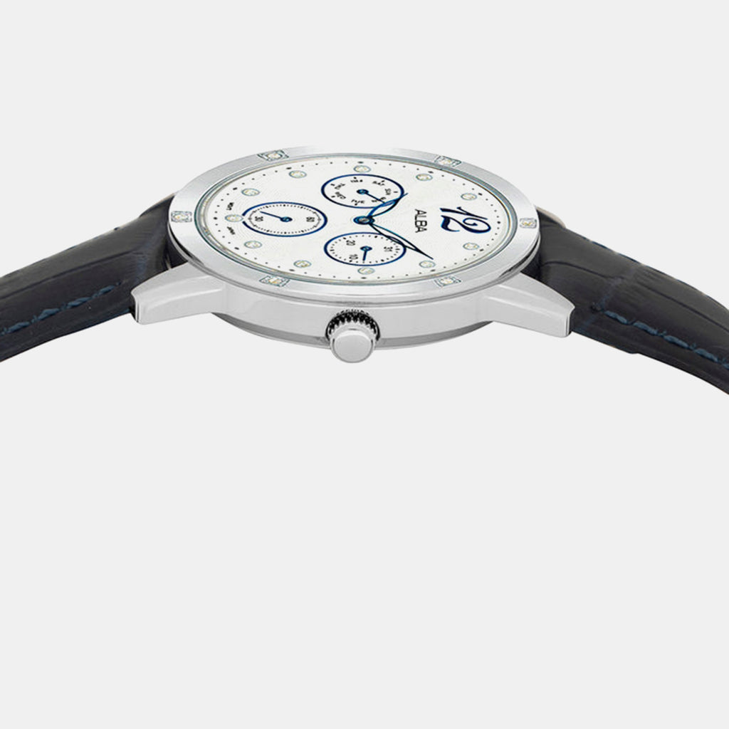 Women Quartz White Dial Analog Leather Watch AP6719X1