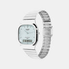 Classics Men Quartz Blue Dial Analog-Digital Stainless Steel Watch D429