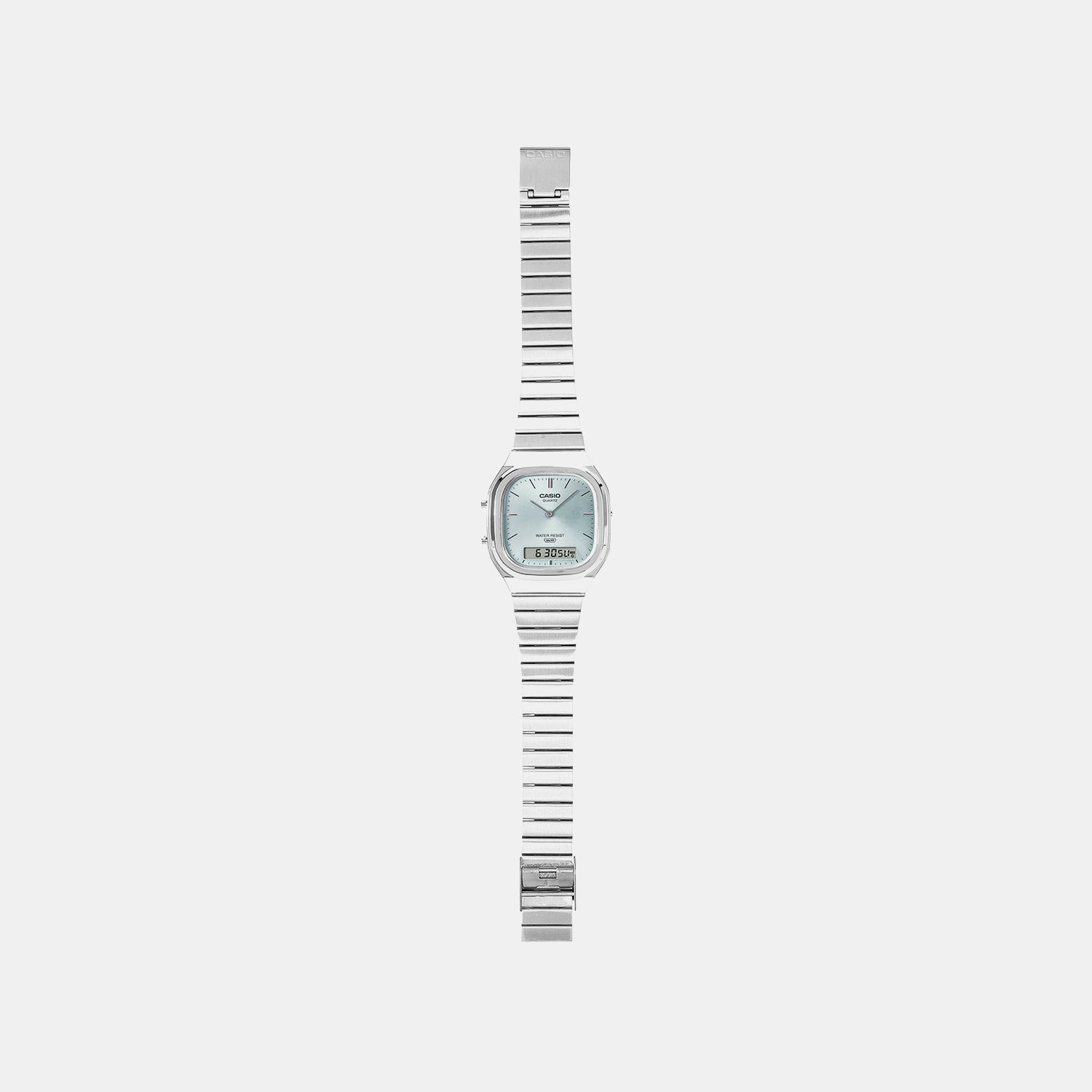 Classics Men Quartz Blue Dial Analog-Digital Stainless Steel Watch D429