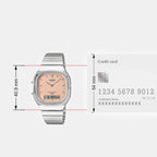 Vintage Unisex Quartz Orange Dial Analog-Digital Stainless Steel Watch D430