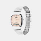 Vintage Unisex Quartz Orange Dial Analog-Digital Stainless Steel Watch D430