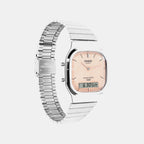 Vintage Unisex Quartz Orange Dial Analog-Digital Stainless Steel Watch D430