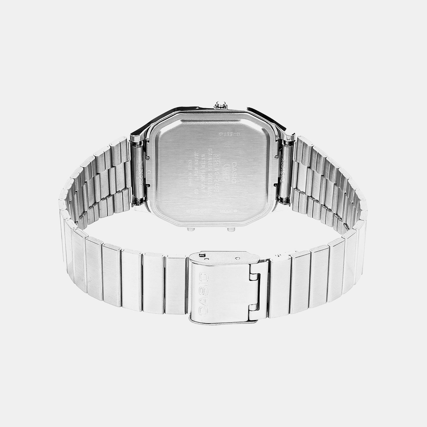 Vintage Unisex Quartz Orange Dial Analog-Digital Stainless Steel Watch D430