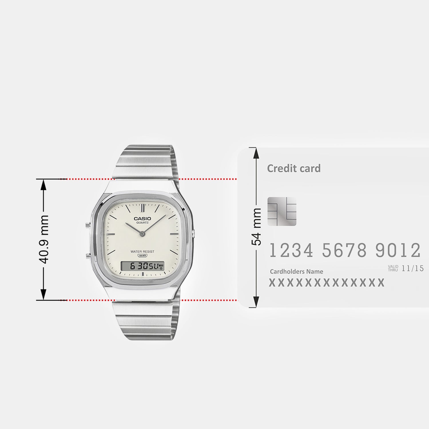 Vintage Unisex Quartz White Dial Analog-Digital Stainless Steel Watch D431