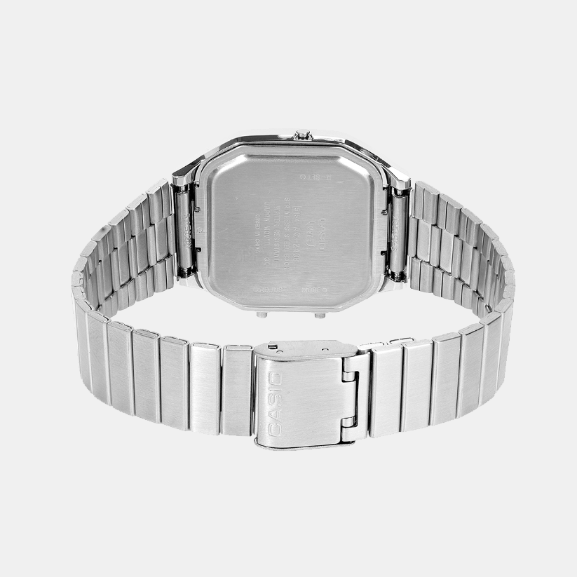 Vintage Unisex Quartz White Dial Analog-Digital Stainless Steel Watch AQ-240E-7ADF D420