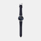 Men Quartz Blue Dial Analog Leather Watch AR11012