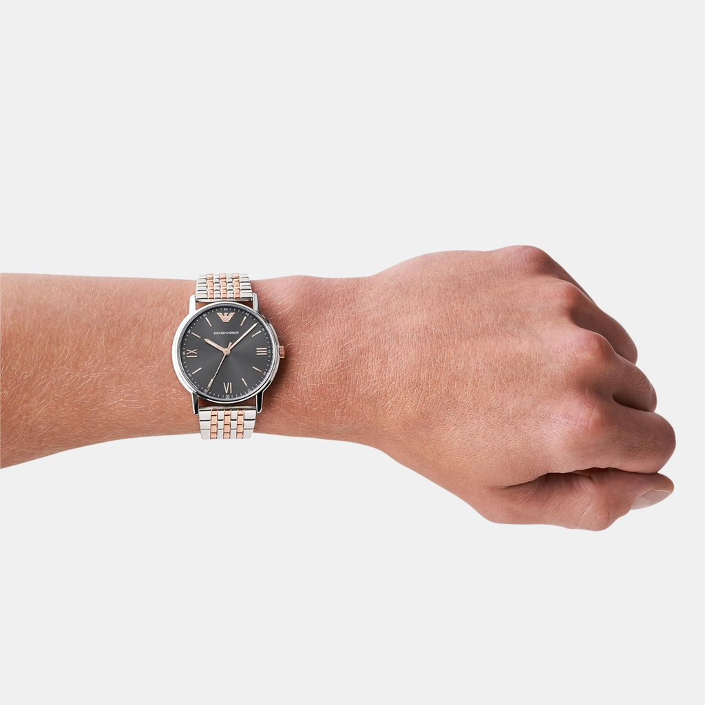 Men Quartz Grey Dial Analog Stainless Steel Watch AR11121