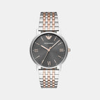 Men Quartz Grey Dial Analog Stainless Steel Watch AR11121