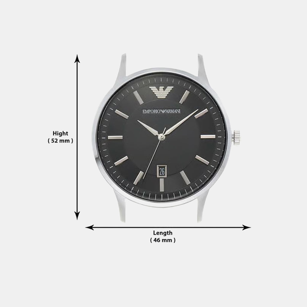 Renato Men Quartz Black Dial Analog Stainless Steel Watch AR11181