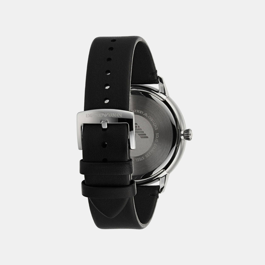 Ruggero Men Quartz Black Dial Analog Leather Watch AR11193