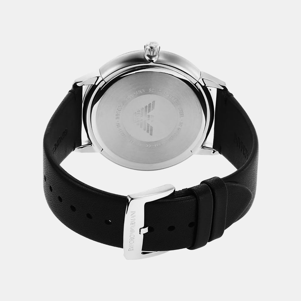 Ruggero Men Quartz Black Dial Analog Leather Watch AR11193