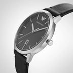 Ruggero Men Quartz Black Dial Analog Leather Watch AR11193