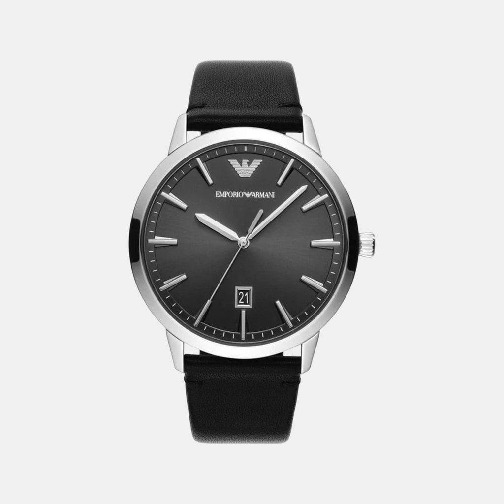 Ruggero Men Quartz Black Dial Analog Leather Watch AR11193