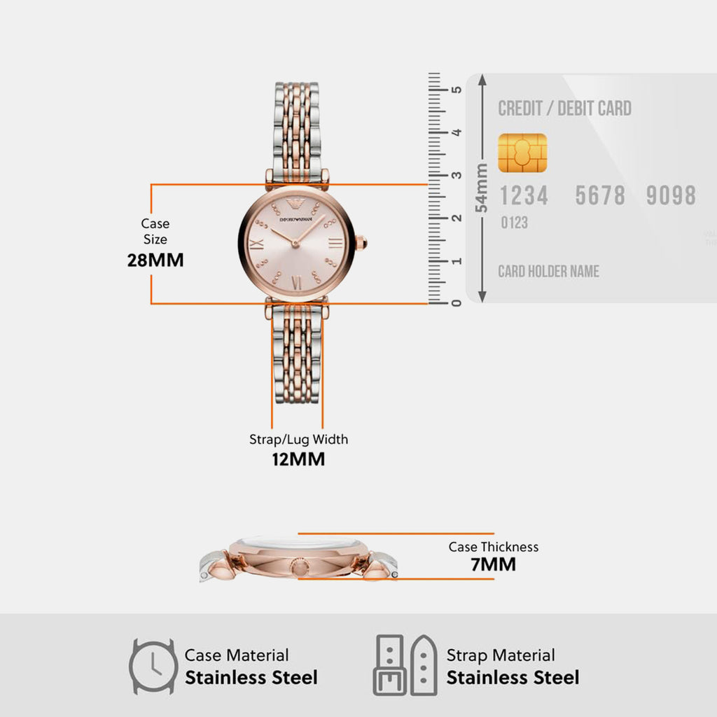 Gianni T-Bar Women Quartz Pink Dial Analog Stainless Steel Watch AR11223