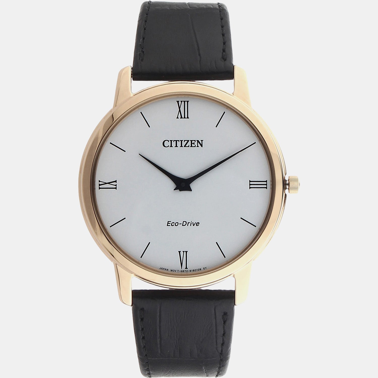 Eco-Drive Men Quartz White Dial Analog Leather Watch AR1133-23A