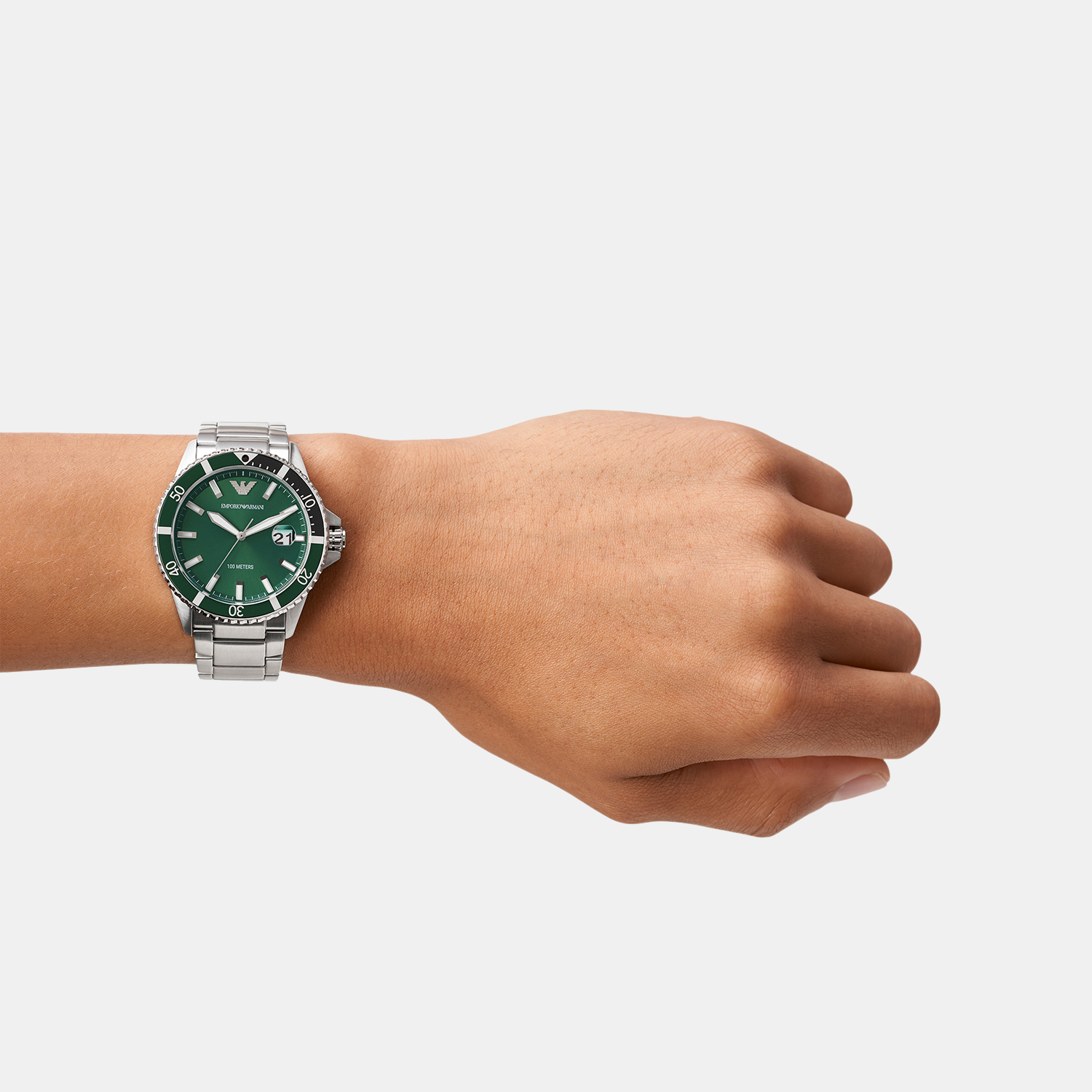 Sea Explorer Men Quartz Green Dial Analog Stainless Steel Watch AR11338