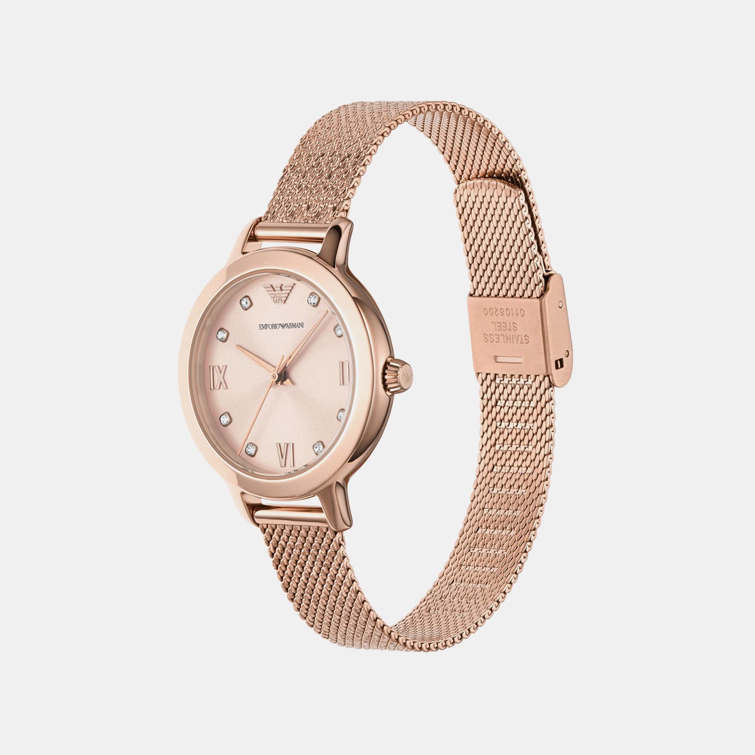 Cleo Women Quartz Rose Gold Dial Analog Mesh Watch AR11512