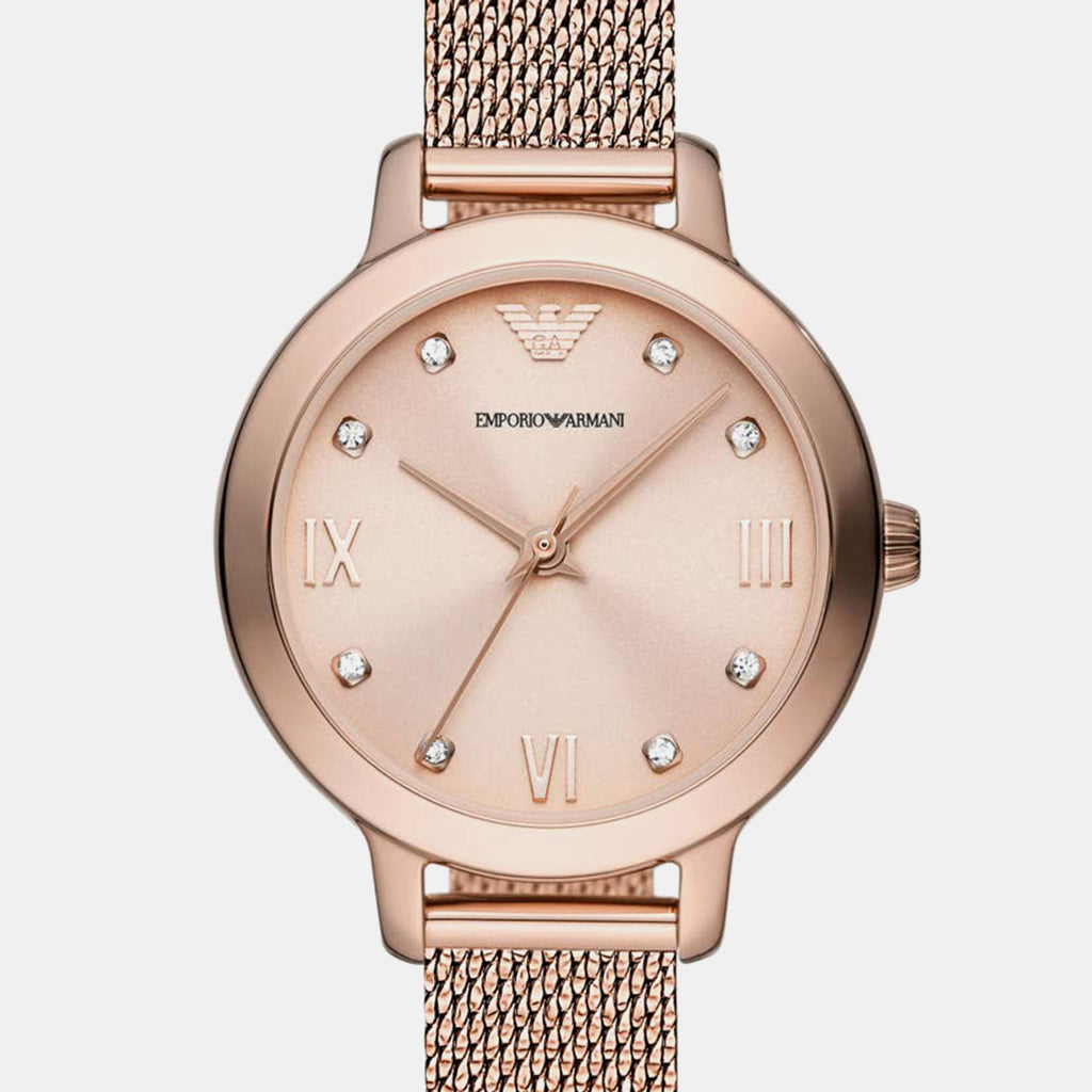 Cleo Women Quartz Rose Gold Dial Analog Mesh Watch AR11512