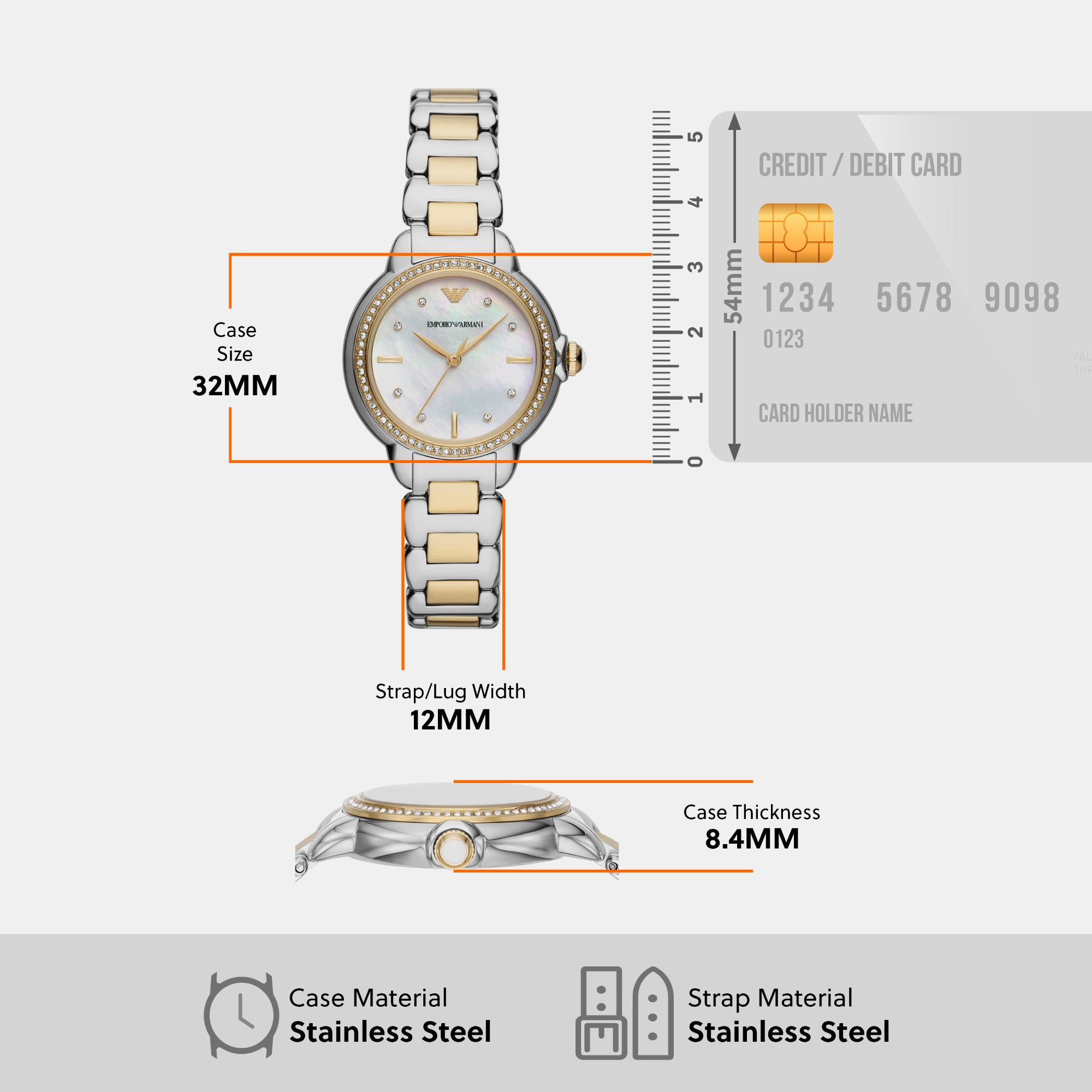 Emporio Armani 32 mm Two Tone Quartz watch