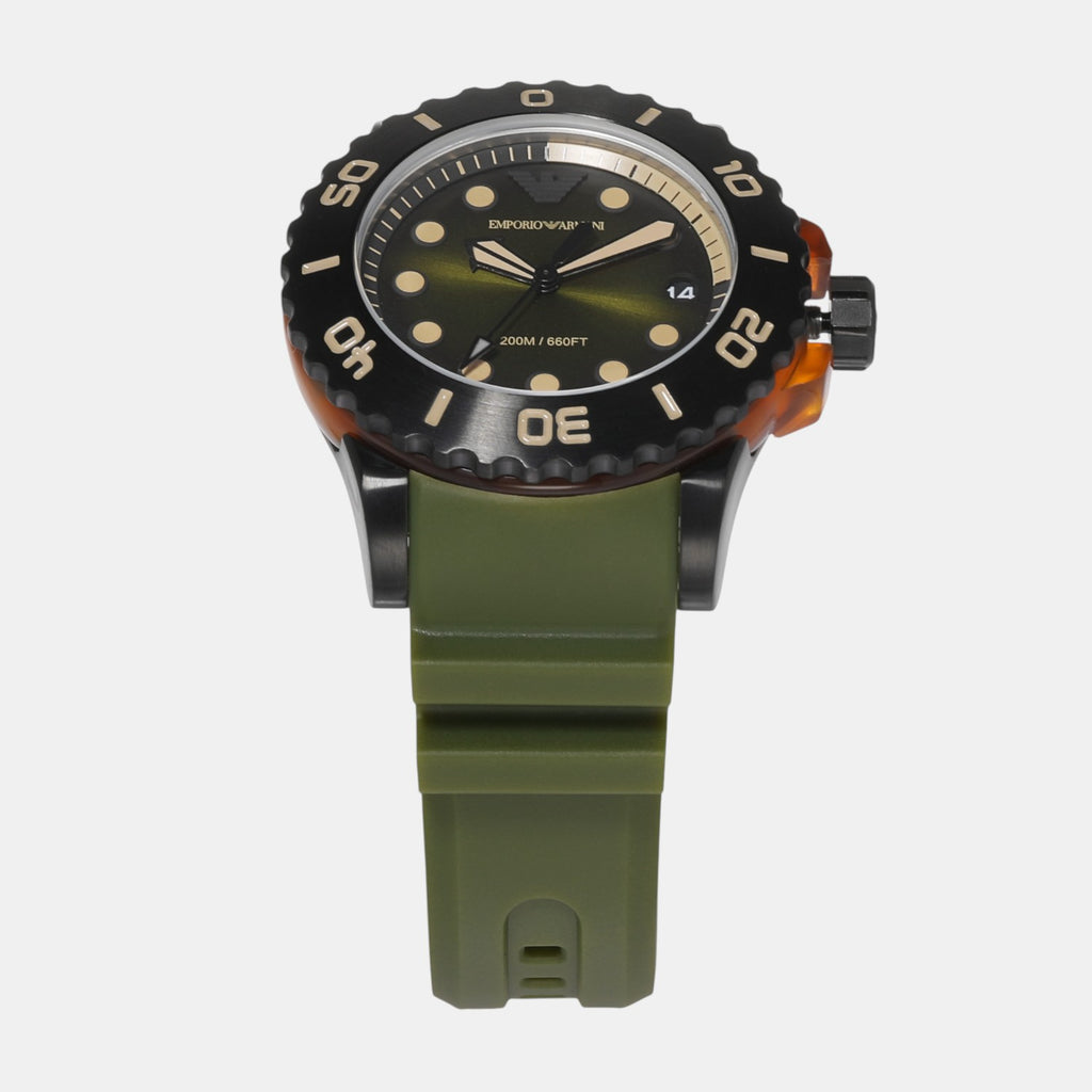 Men Quartz Green Dial Analog Polyester Watch AR11540