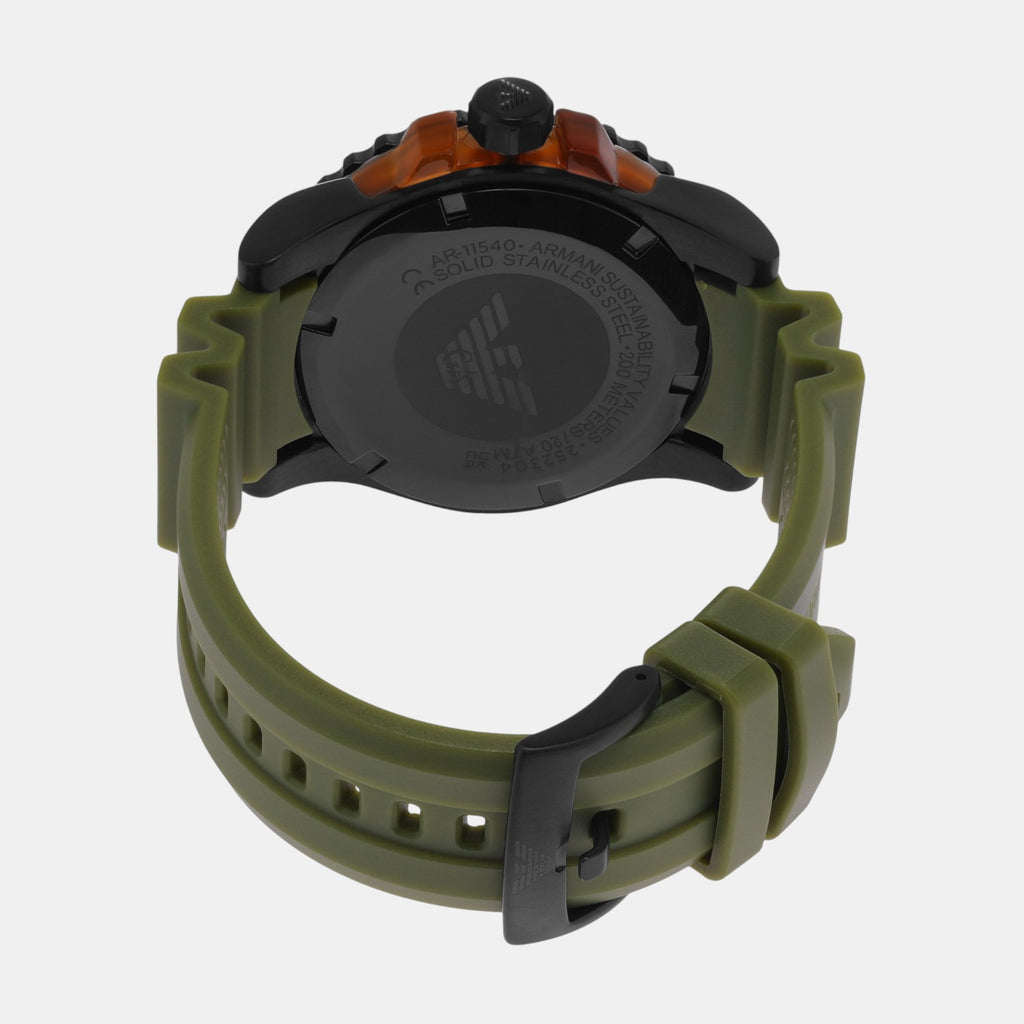 Men Quartz Green Dial Analog Polyester Watch AR11540