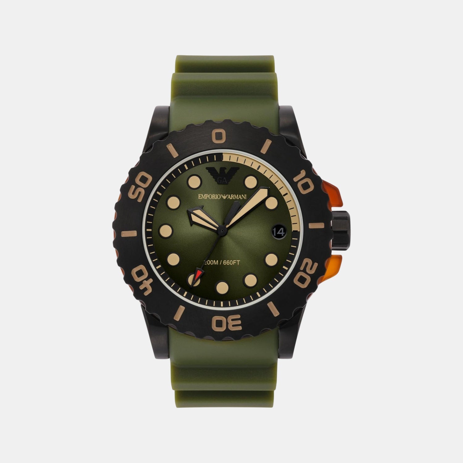Men Quartz Green Dial Analog Polyester Watch AR11540